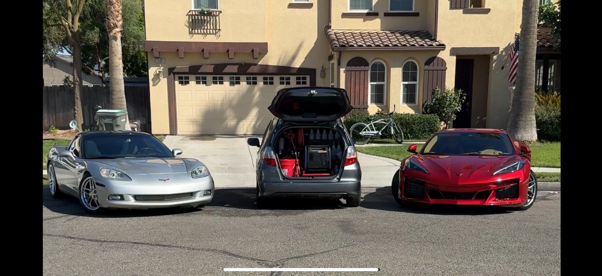 VC Detailing mobile setup with detailed sports cars